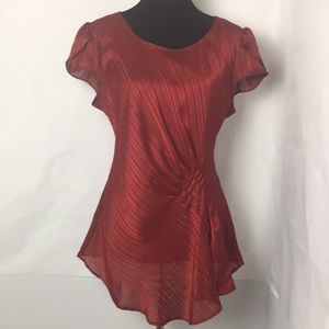 Dress barn polyester short flutter sleeve blouse size XL